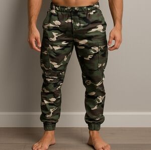 Live‎ With Purpose Wood Camo Mens Large Convertible Joggers  Gym Lounge Casual